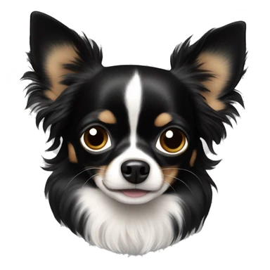 fully black long haired chihuahua  sticker