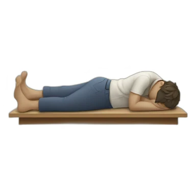 Stressed person laying on desk  sticker