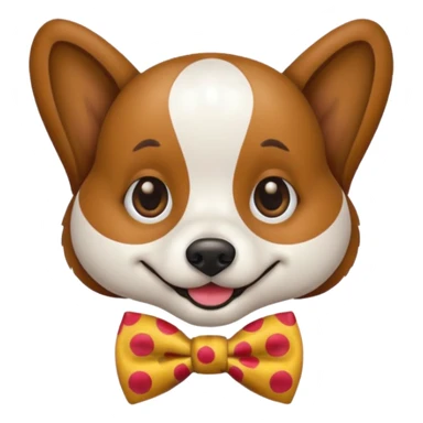 Dog clown with painted nose, bow tie sticker