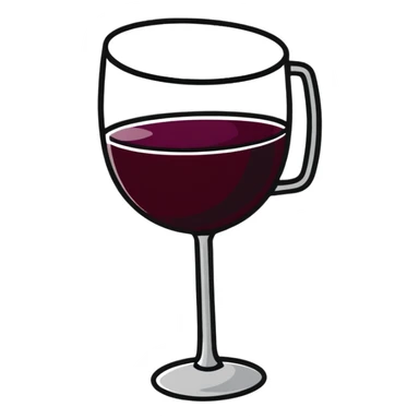 silver cup with wine sticker