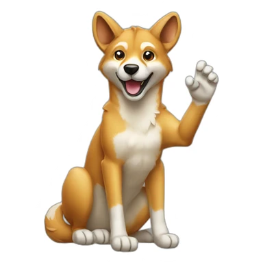 A dingo waving hi sticker