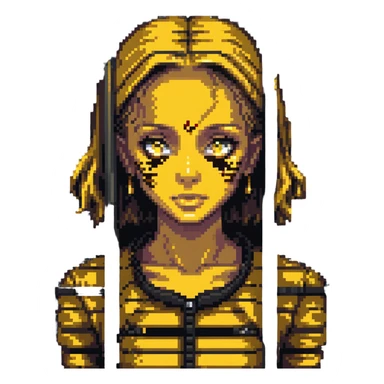 gold girl in jail cell sticker
