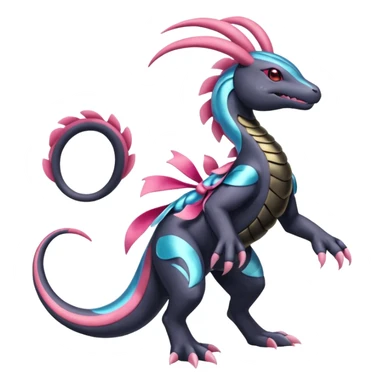 Shiny Dusknoir-Salandit-Sylveon-Fakémon-hybrid-creature (full body)  sticker