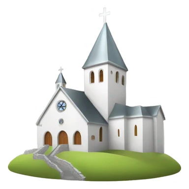 church and a castle on hill sticker