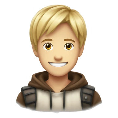 Young armin arlert in bright smile sticker