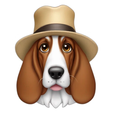 basset hound in hat sticker