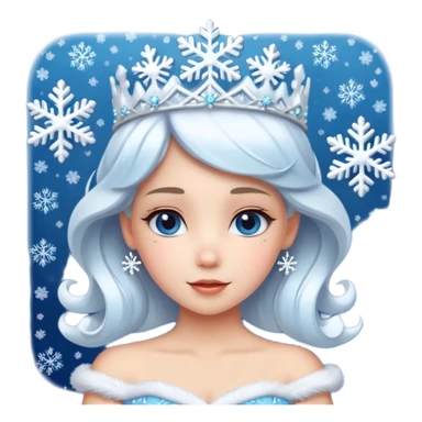 snow princess wearing snow chirsmas clothes looking at the front sticker