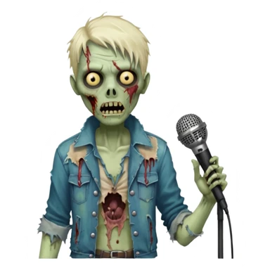 Zombie singer  microphone  sticker