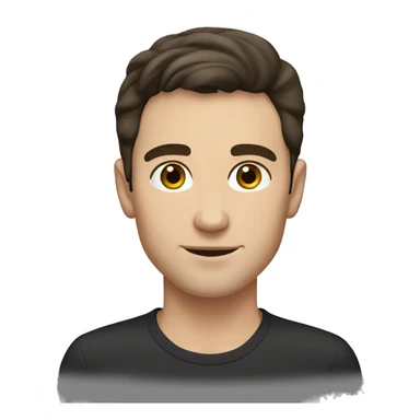 young caucasian man, dark brown hair, shaved elegant sticker