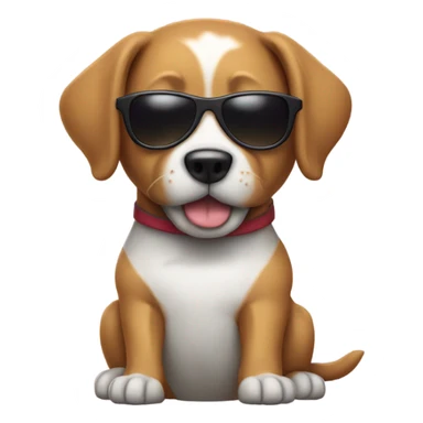 Dog with a t-shirt and a pair of sunglasses sticker