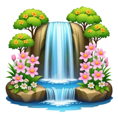 spring with flowers waterfall sticker