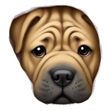 shar pei in a blanket sticker