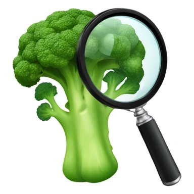 broccoli hold magnifying glass sticker
