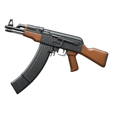 Ak 47 gun emoji in realestic and tilt it with some angle sticker