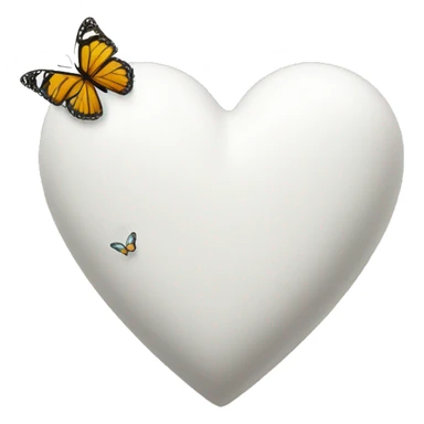 White heart with butterfly  sticker