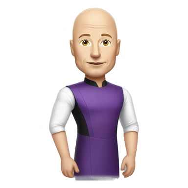 Elon musk bald with a purple dress sticker