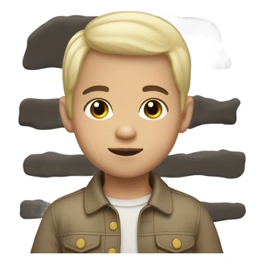 Hispanic toddler boy black hair and light pale skin sticker