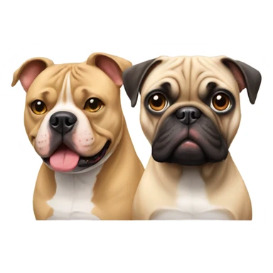 Pitbull and pug  sticker
