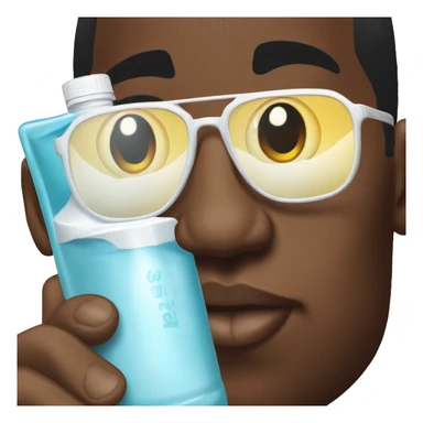 P Diddy wearing sunglasses holding baby oil sticker