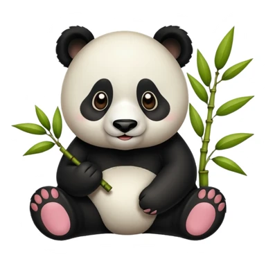 Tatlı kahverengi ve beyaz panda bambulu sticker