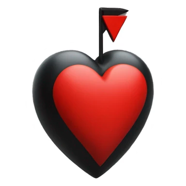 black heart with red arrow sticker