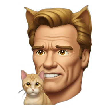 Arnold Schwarzenegger as a cat sticker
