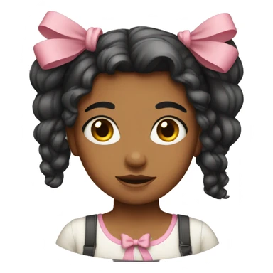 Girl with bow sticker