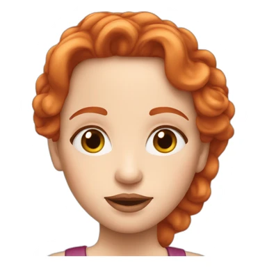 Redhead girl with face like Madonna ciconne sticker