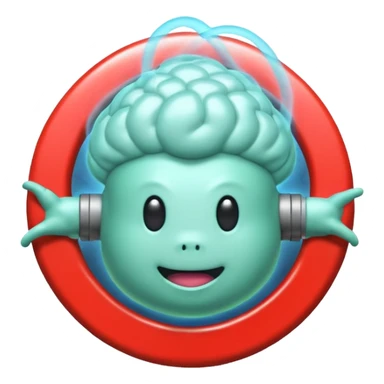 brain with a "Ghostbusters"-style circle around it with a line over it sticker