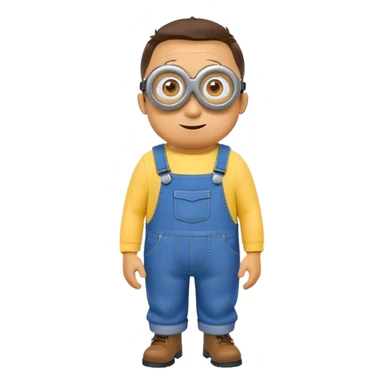 yellow minion with one eye, goggles, blue overalls sticker