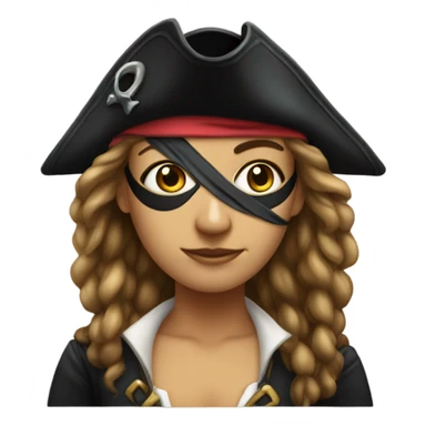 Female pirate with 1 eye sticker