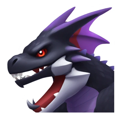 Black Cool Edgy Nargacuga-Garchomp-Noivern Fakémon  with White and Red and purple and black Edgy markings sticker