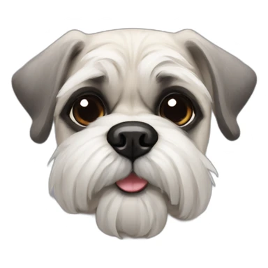 pug x schnauzer with white furr sticker
