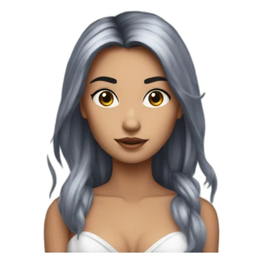 Rocket princess whie with black hair and confuse teefh sticker