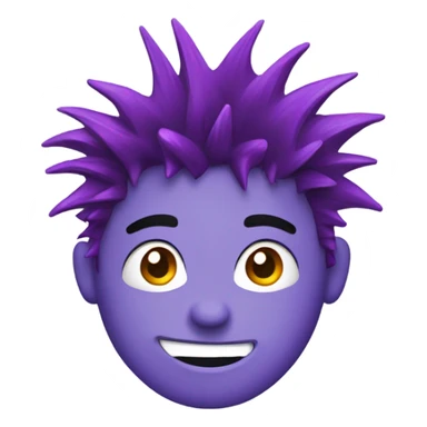 Messy, spiky purple hair emoji for a male character sticker