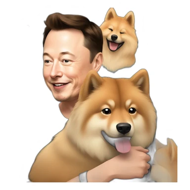 elon musk petting a eurasier sticker