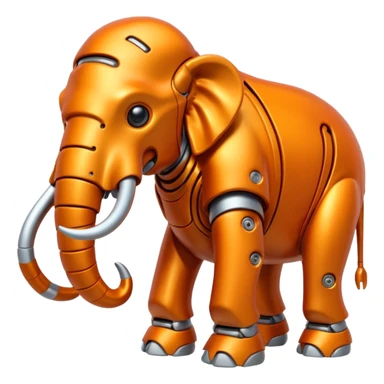 Little completely orange mammouth cyborg sticker