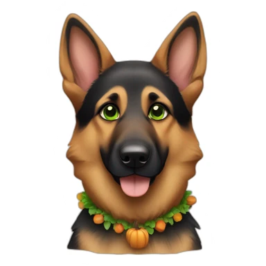 A cute german shepherd with green eyes dressed for thanksgiving sticker
