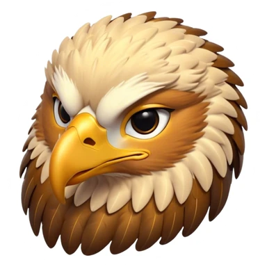 Meme-Worthy Cute Sleeping Golden Eagle Portrait Emoji, Head resting peacefully with a contented smile, showcasing a stately, broad-beaked form with eyes gently closed in serene slumber and luxuriously soft, golden plumage, Simplified yet adorably endearing features, highly detailed, glowing with a soft, drowsy amber light, high shine, relaxed and utterly lovable, stylized with an air of playful laziness, soft glowing outline, capturing the essence of a sleeping golden eagle that feels destined to become the next viral icon of adorable rest! sticker