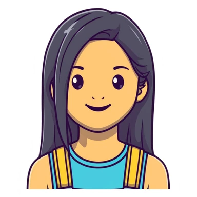 girl with straight  hair. and braces sticker