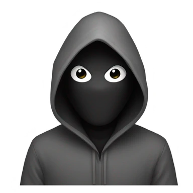 grayscale black mysterious masked hooded man sticker