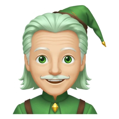 The Wizard from the Wizard of Oz with white hair, green eyes, green outfit sticker