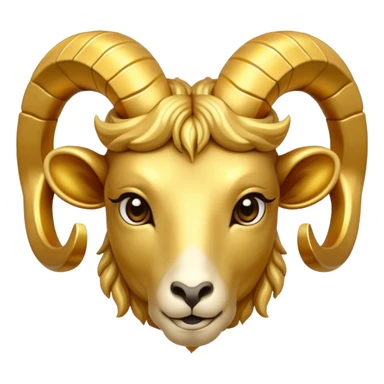 Golden Aries sign/head without background  sticker