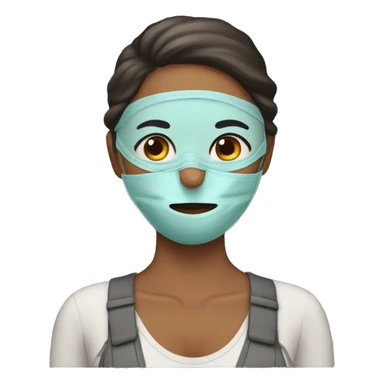 woman with a mask pack sticker