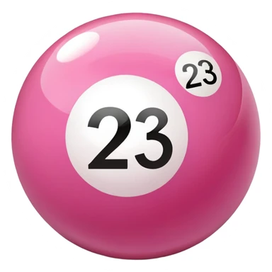 pink billiard ball with the number 23 sticker