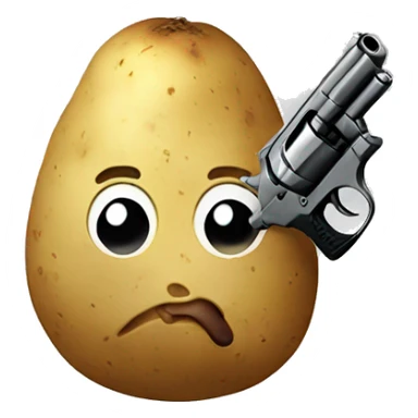 Potato with a gun sticker