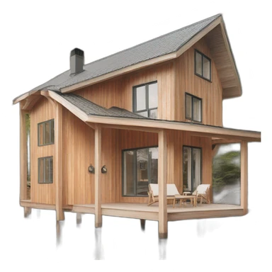 iconic scandinavian architecture wood holiday home front sticker