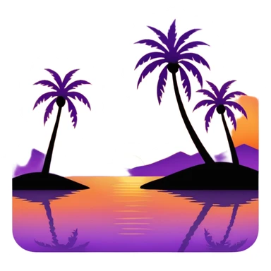 sunset with palm trees sticker
