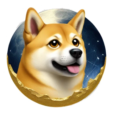 dogecoin to the moon sticker
