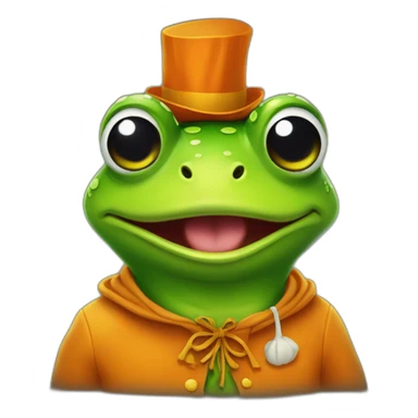 silly frog wearing a halloween costume sticker